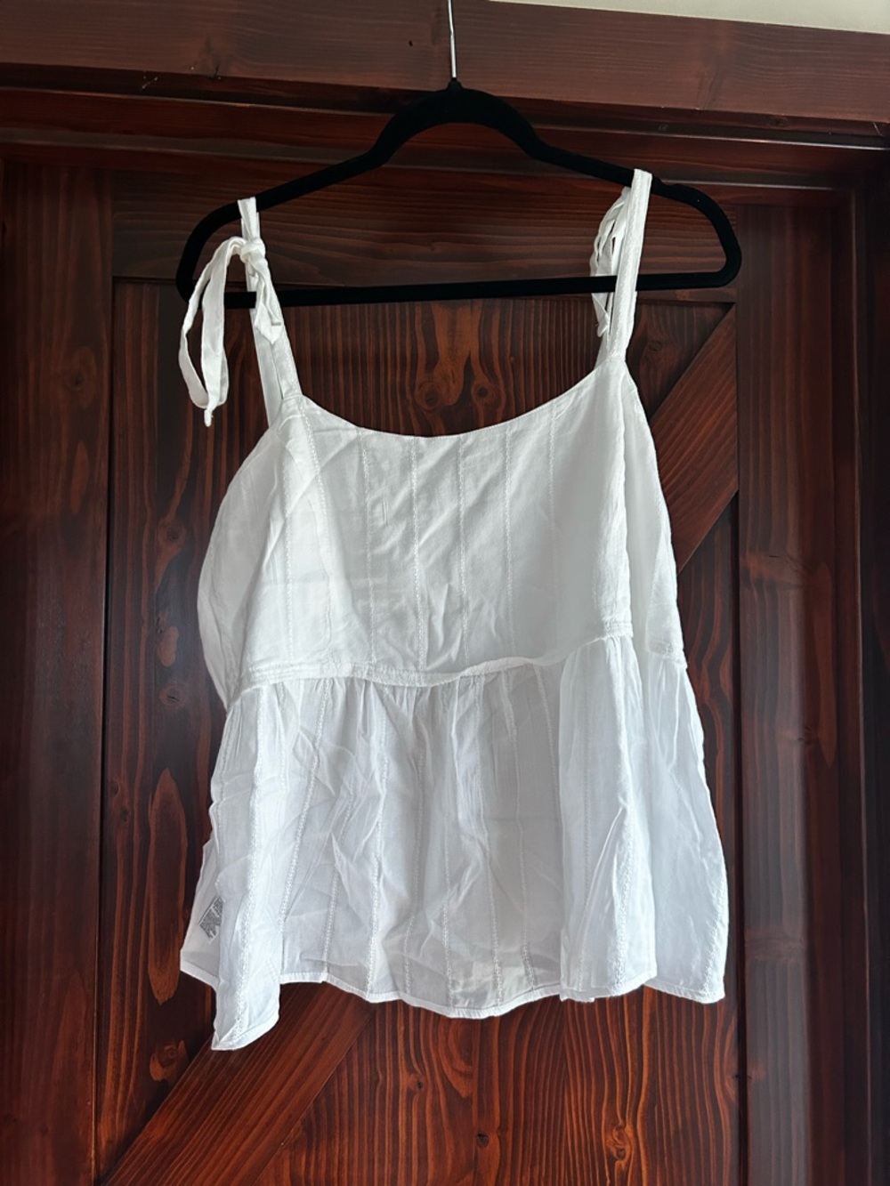 Old Navy White Tie-Shoulder Peplum Cami